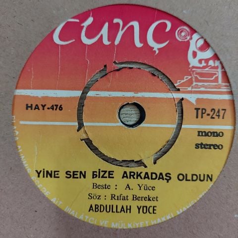 ABDULLAH YÜCE - BENİ HATIRLA 45LİK PLAK