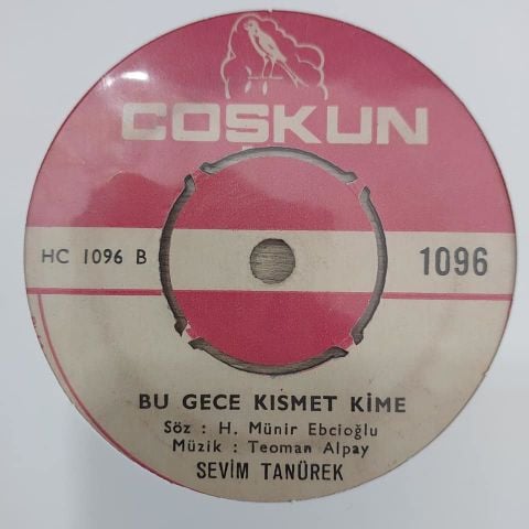 SEVİM TANÜREK - BU GECE KISMET KİME 45LİK PLAK