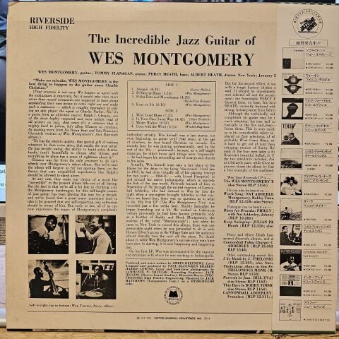 Wes Montgomery – The Incredible Jazz Guitar Of Wes Montgomery LP PLAK