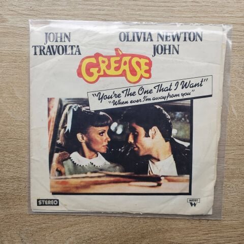 John Travolta & Olivia Newton-GREASE 45LİK PLAK