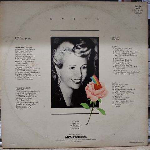 Andrew Lloyd Webber, Tim Rice – Evita LP PLAK