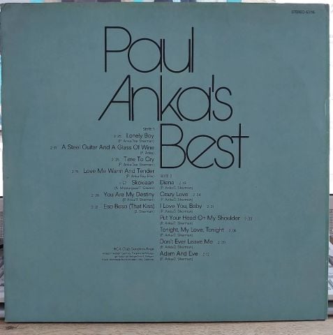 Paul Anka – Paul Anka's Best LP PLAK