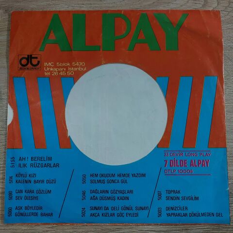 ALPAY - AŞK BÖYLEDİR 45LİK PLAK