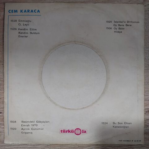 Cem Karaca – Adsız / Unut Beni 45LİK PLAK