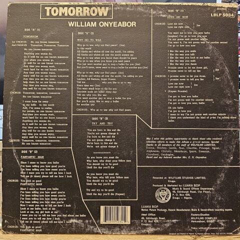 William Onyeabor – Tomorrow LP PLAK