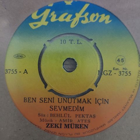Zeki Müren – Ben Seni Unutmak İçin Sevmedim 45LİK PLAK