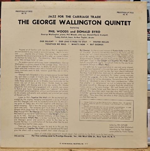 George Wallington Quintet – Jazz For The Carriage Trade LP PLAK