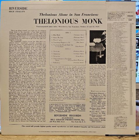 Thelonious Monk – Thelonious Alone In San Francisco LP PLAK