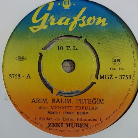 Zeki Müren – Arım, Balım, Peteğim 45LİK PLAK