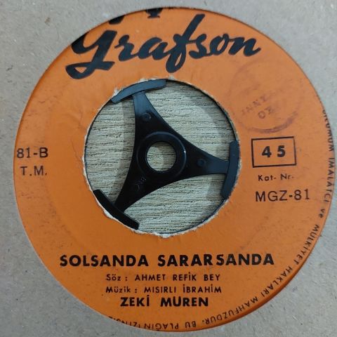 Zeki Müren – Şarap Mahzende Yıllanır / Solsanda Sararsanda 45LİK PLAK