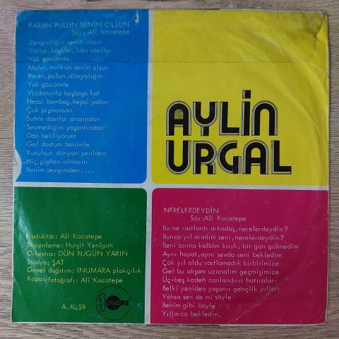 Aylin Urgal – Paran Pulun Senin Olsun / Nerelerdeydin 45LİK PLAK