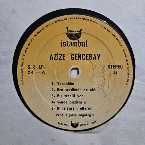 Azize Gencebay – Yarabbim LP PLAK
