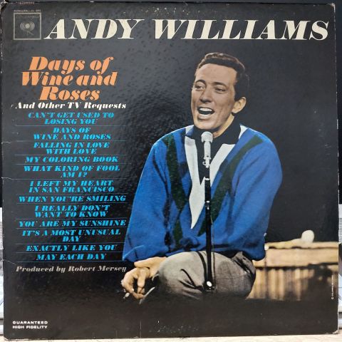 Andy Williams – Days Of Wine And Roses LP PLAK