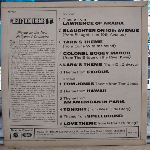 NEW HOLLYWOOD ORCHESTRA - GREAT FİLM THEMES LP PLAK