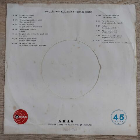 ALAEDDİN YAVAŞCA - İSTANBUL 45LİK PLAK