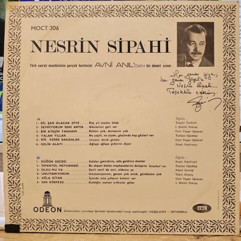 Nesrin Sipahi – Avni Anıl'ın Eserleri LP PLAK