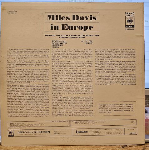 Miles Davis – Miles Davis In Europe LP PLAK