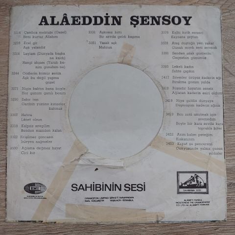 ALAEDDİN ŞENSOY - SENDEN UZAK GÜNLERİM 45LİK PLAK