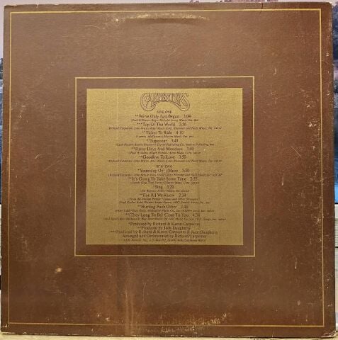 Carpenters – The Singles 1969-1973 LP PLAK