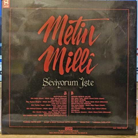 Metin Milli – Seviyorum İşte LP PLAK