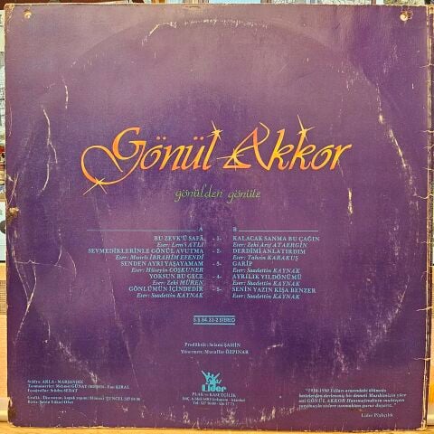 Gönül Akkor - Gönülden Gönüle album cover LP PLAK