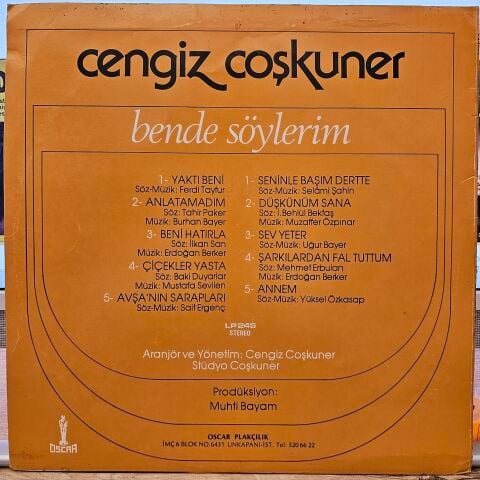 Cengiz Coşkuner – Bende Söylerim LP PLAK