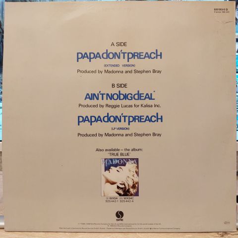 Madonna – Papa Don't Preach (Extended Version) LP PLAK