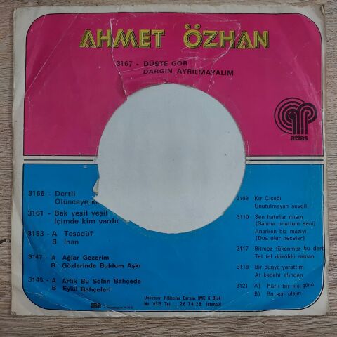 AHMET ÖZHAN - AT KADEHİ ELİNDEN 45 LİK PLAK