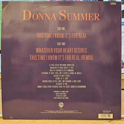 Donna Summer – This Time I Know It's For Real LP PLAK