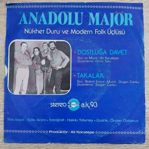 ANADOLU MAJÖR - DOSTLUĞA DAVET 45LİK PLAK