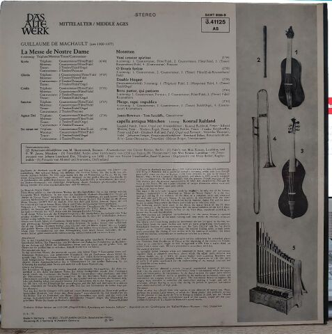 Guillaume de Machaut, Capella Antiqua* – Messe De Nostre Dame Und Motetten LP PLAK