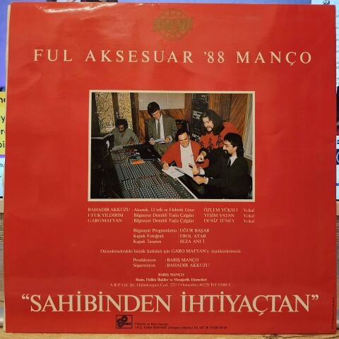 Barış Manço – Ful Aksesuar '88 Manço ''Sahibinden İhtiyaçtan'' LP PLAK