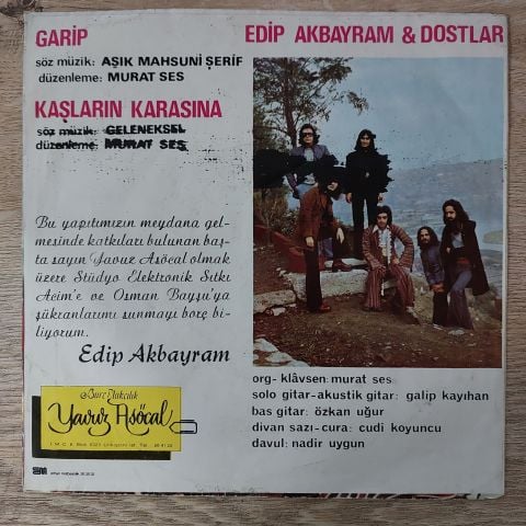 Edip Akbayram & Dostlar – Garip / Kaşların Karasına 45LİK PLAK