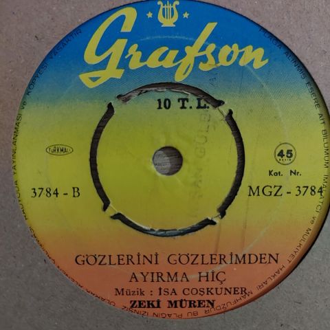 Zeki Müren – Canın İsterse / Gözlerini Gözlerimden Ayırma Hiç 45LİK PLAK