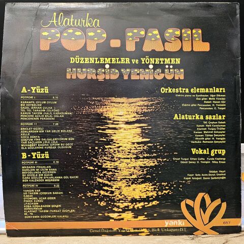 Hurşid Yenigün Orkestra Saz Ve Vokal Grubu – Alaturka Pop-Fasıl LP PLAK
