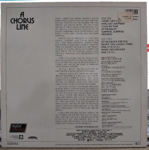 Various – A Chorus Line - Original Motion Picture Soundtrack LP PLAK