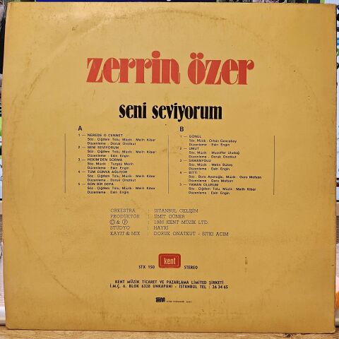 Zerrin Özer – Seni Seviyorum LP PLAK