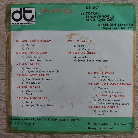 Alpay – Toprak / Sendin Sevgilim 45LİK PLAK