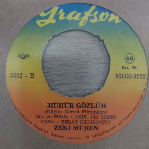 Zeki Müren –  Mühür Gözlüm 45LİK PLAK