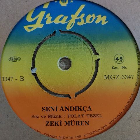 Zeki Müren – Unutulmaz / Seni Andıkça 45LİK PLAK
