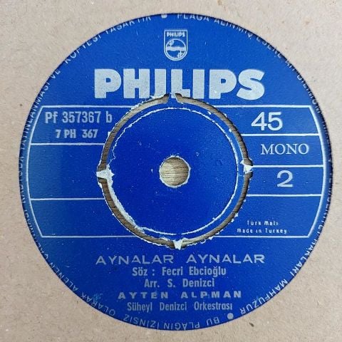 Ayten Alpman – Sensiz olamam / Aynalar Aynalar 45LİK PLAK