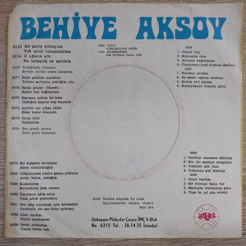 BEHİYE AKSOY - BİR GARİP YOLCU 45LİK PLAK