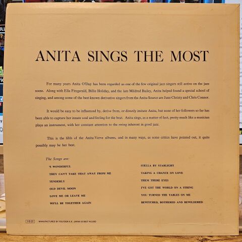 Anita O'Day – Anita Sings The Most LP PLAK