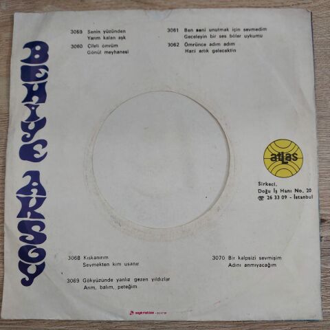 BEHİYE AKSOY - ARIM BALIM PETEĞİM 45LİK PLAK