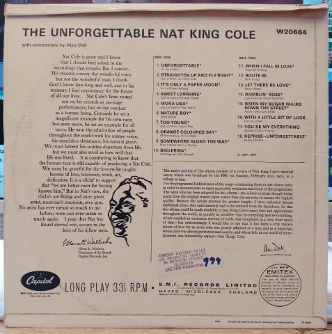 Nat King Cole – The Unforgettable Nat King Cole LP PLAK