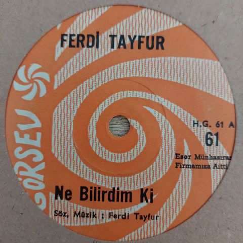 Ferdi Tayfur – Ne Bilirdim Ki / Sakın Düşme 45LİK PLAK