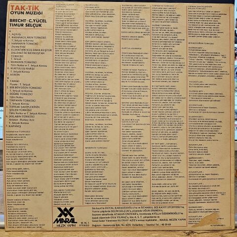 Timur Selçuk – TAK TİK Brecht / Can Yücel LP PLAK