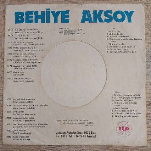 BEHİYE AKSOY - BİR GARİP YOLCU 45LİK PLAK