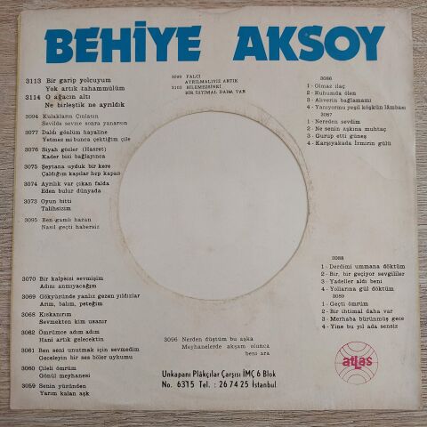 BEHİYE AKSOY - BİR GARİP YOLCU 45LİK PLAK