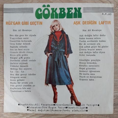 Gökben – Rüzgar Gibi Geçtin / Aşk Dediğin Laftır 45LİK PLAK